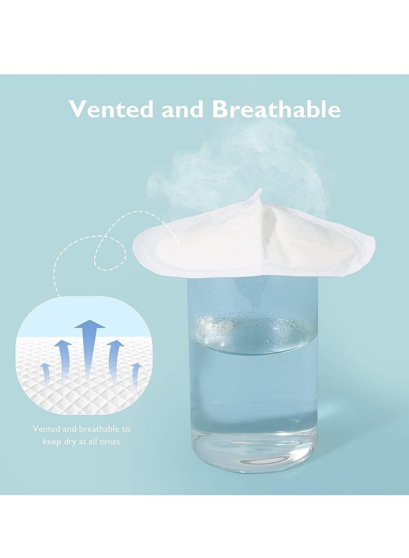 100 قطعة من وسادات ، وسادات  للرضاعة تبقى جافة للاستعمال مرة واحدة، وسادات  ناعمة وفائقة الامتصاص، تصميم مانع للتسرب، أغطية حلمات للرضاعة الطبيعية، كل عبوة فردية - Image 4