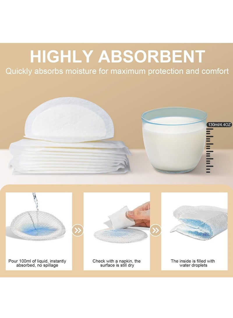 100 قطعة من وسادات ، وسادات  للرضاعة تبقى جافة للاستعمال مرة واحدة، وسادات  ناعمة وفائقة الامتصاص، تصميم مانع للتسرب، أغطية حلمات للرضاعة الطبيعية، كل عبوة فردية - Image 2