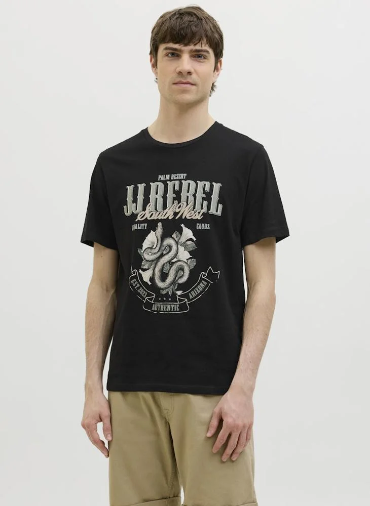 ج ج ريبل Graphic Short Sleeve Crew Neck T-Shirt