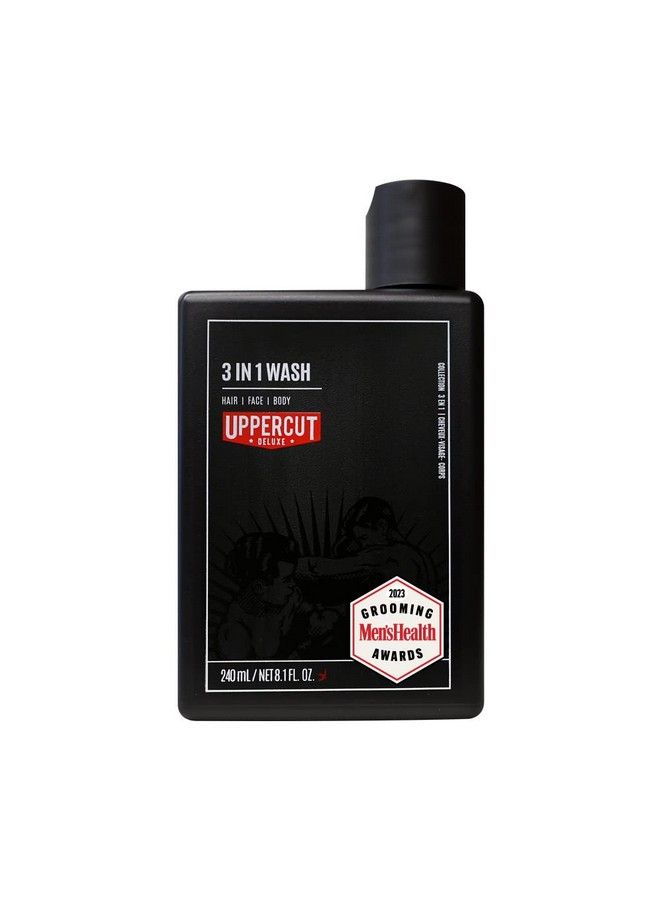 Uppercut Deluxe غسول 3 في 1 للاستخدام على شعر الوجه والجسم، غسول لطيف مناسب لجميع أنواع الشعر، 8 أونصة سائلة. أوز. / 240 مل - Image 1