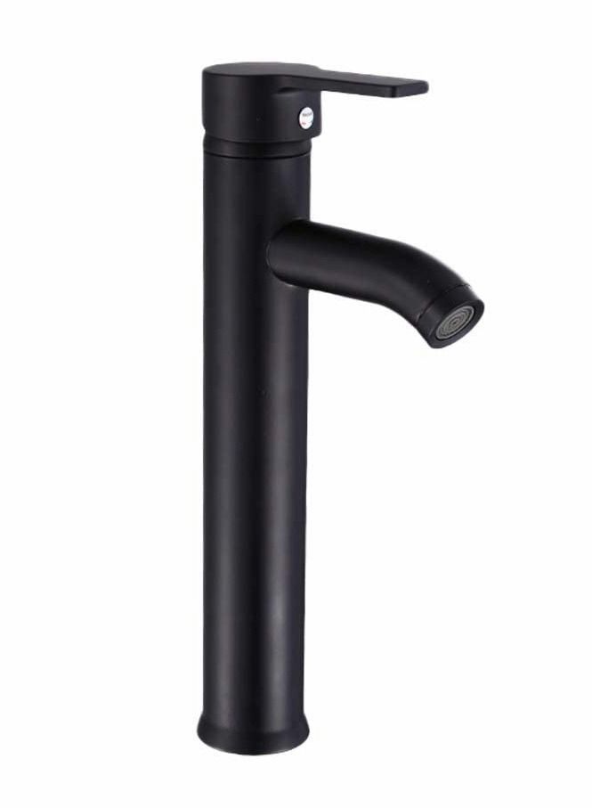 Tap Black Bathroom Faucet Stainless Steel Basin Mixer Bathroom Accessories Black Tap Sink Basin Mixer Tap for Home Kitchen (High Pattern) - Image 1