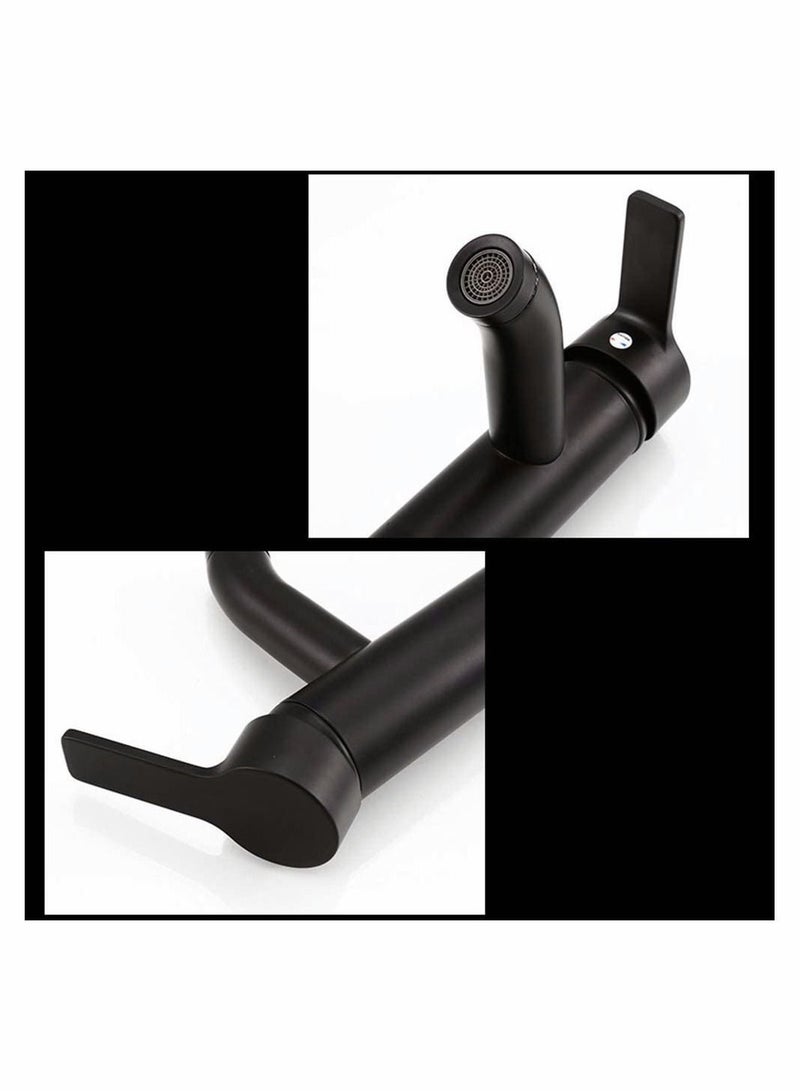 Tap Black Bathroom Faucet Stainless Steel Basin Mixer Bathroom Accessories Black Tap Sink Basin Mixer Tap for Home Kitchen (High Pattern) - Image 2