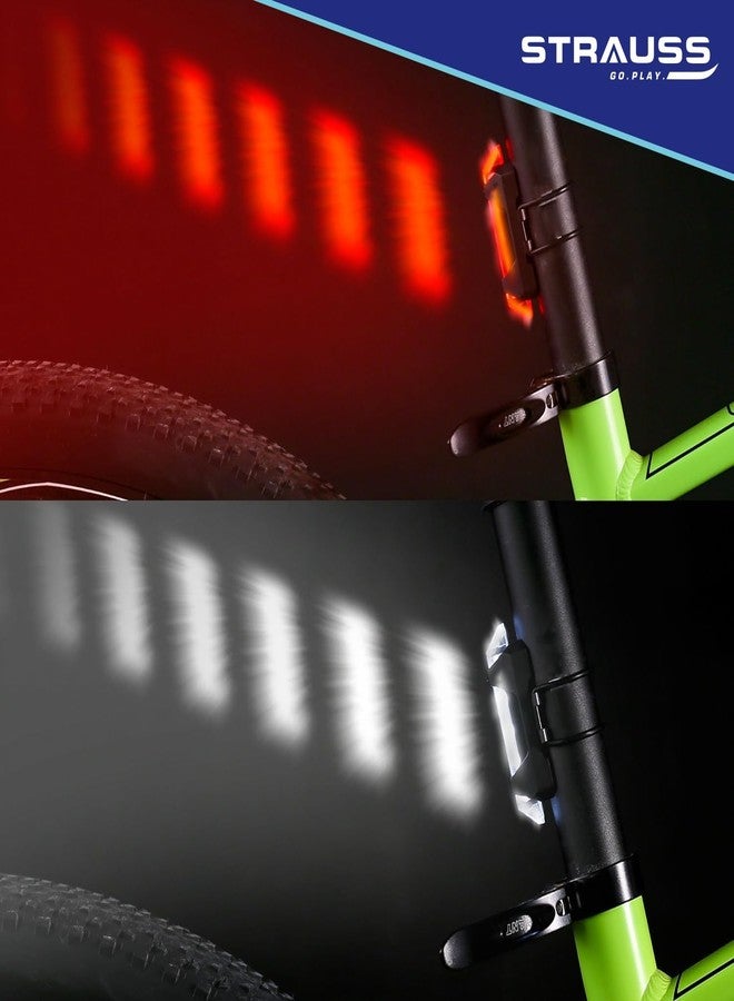 شتراوس مصباح خلفي LED قابل لإعادة الشحن عبر منفذ USB للدراجات من ستراوس | مصباح خلفي مقاوم للماء للدراجة مع 5 أوضاع إضاءة | مصباح أمان فائق السطوع للدراجات | مثالي للدراجات الهوائية، والدراجات الجبلية، ودراجات التنقل اليومي (أبيض) - Image 4