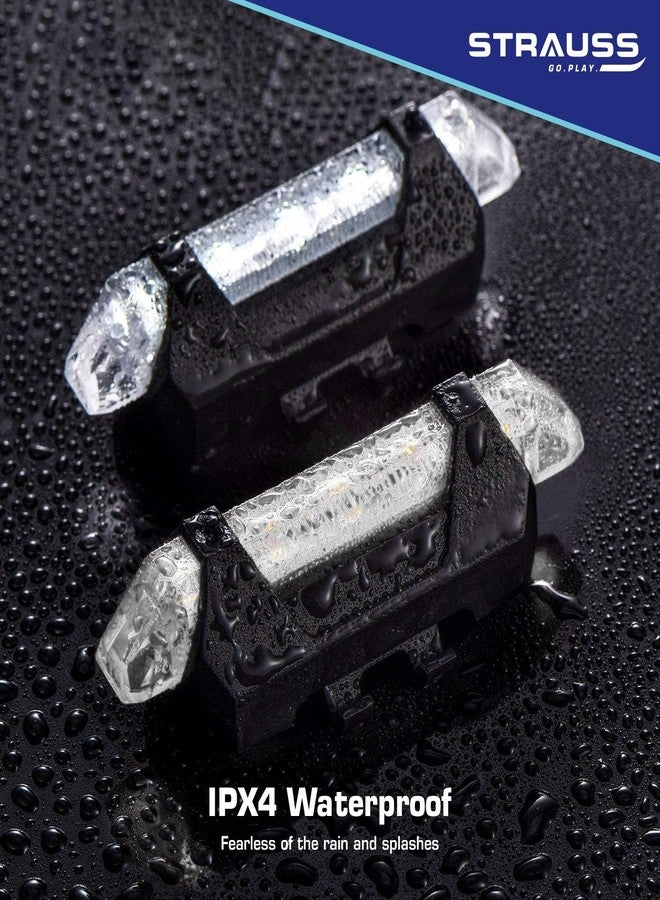 شتراوس مصباح خلفي LED قابل لإعادة الشحن عبر منفذ USB للدراجات من ستراوس | مصباح خلفي مقاوم للماء للدراجة مع 5 أوضاع إضاءة | مصباح أمان فائق السطوع للدراجات | مثالي للدراجات الهوائية، والدراجات الجبلية، ودراجات التنقل اليومي (أبيض) - Image 2