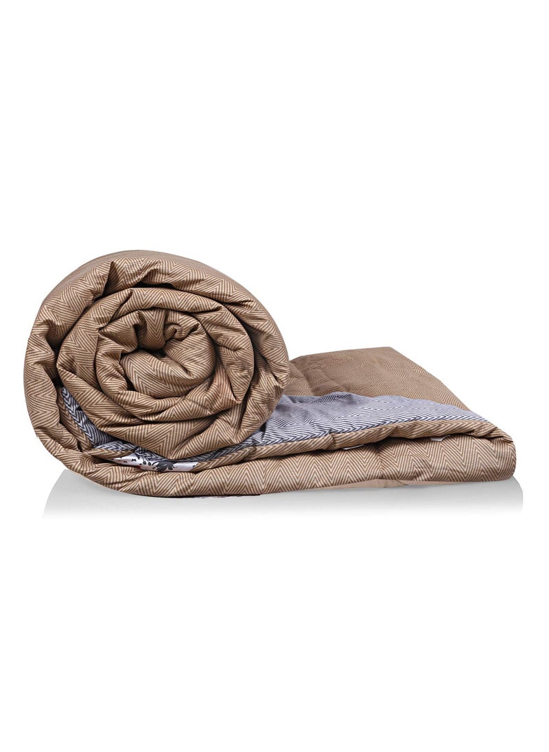 Kuber Industries Kuber Industries Microfibre Printed Reversible Comforter, Double (Slate and Light Brown, 200 GSM), CTKTC13982 