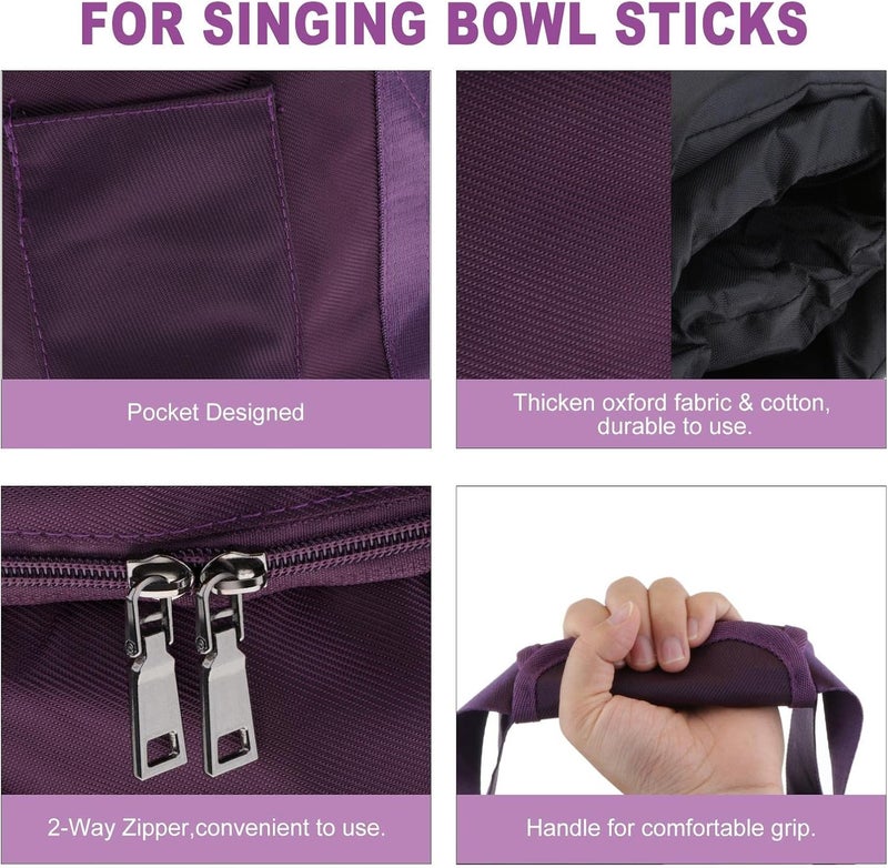 klarako Padded Carry Case Bag Cotton Carrier for 6-14 Inch Bowl Replacement Parts, Purple, 8inch - Image 4