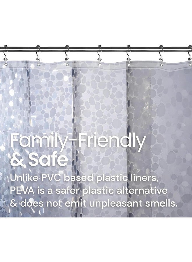 Kuber Industries Kuber Industries Shimmer (Pack Of 6) Shower Curtain (7 Feet) Bathroom Curtain|Ac Curtains|Pvc Waterproof Bathtub Curtain|8 Rings Curtain|Bathroom Window Curtain|Stone Print|Transparent  - Image 3