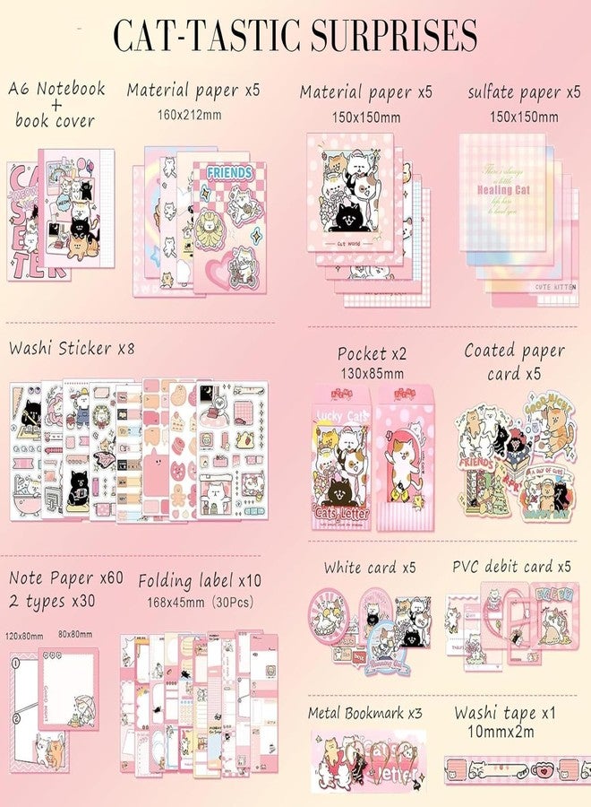 GLNRM ملصقات GLNRM العتيقة لسجل القصاصات - ملصقات ورقية لدفتر الملاحظات، ومخططات، ودفاتر قصاصات فنية، ومجموعات حرفية لسجل القصاصات، ومجموعة حرفية لدفتر الملاحظات، هدية للبنات والأولاد والأطفال والكبار (رسالة القطة) - Image 2