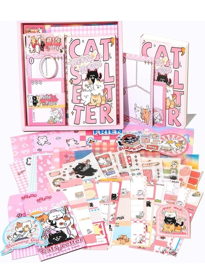 GLNRM ملصقات GLNRM العتيقة لسجل القصاصات - ملصقات ورقية لدفتر الملاحظات، ومخططات، ودفاتر قصاصات فنية، ومجموعات حرفية لسجل القصاصات، ومجموعة حرفية لدفتر الملاحظات، هدية للبنات والأولاد والأطفال والكبار (رسالة القطة) - Image 1