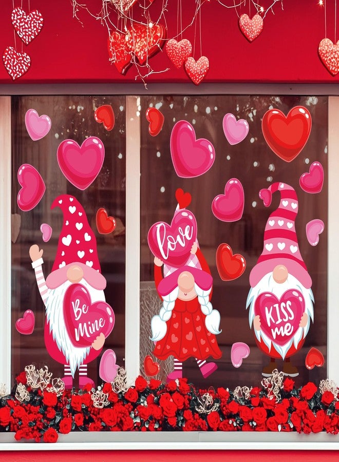 وولاين ملصقات نوافذ كبيرة جدًا من والين لعيد الحب، بتصميم قلب أحمر وردي وقزم حب، قابلة لإعادة الاستخدام ومضادة للصدمات، لتزيين النوافذ، مناسبة لحفلات الزفاف والذكرى السنوية والحفلات المنزلية، 4 أوراق - Image 5