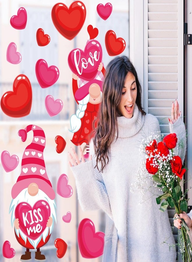وولاين ملصقات نوافذ كبيرة جدًا من والين لعيد الحب، بتصميم قلب أحمر وردي وقزم حب، قابلة لإعادة الاستخدام ومضادة للصدمات، لتزيين النوافذ، مناسبة لحفلات الزفاف والذكرى السنوية والحفلات المنزلية، 4 أوراق - Image 4