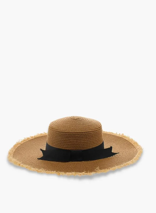 Splash FAV Bow Trim Fringed Beach Hat