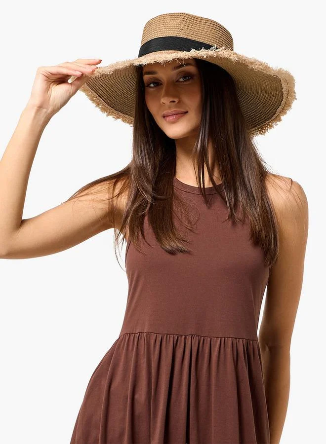 Splash FAV Bow Trim Fringed Beach Hat