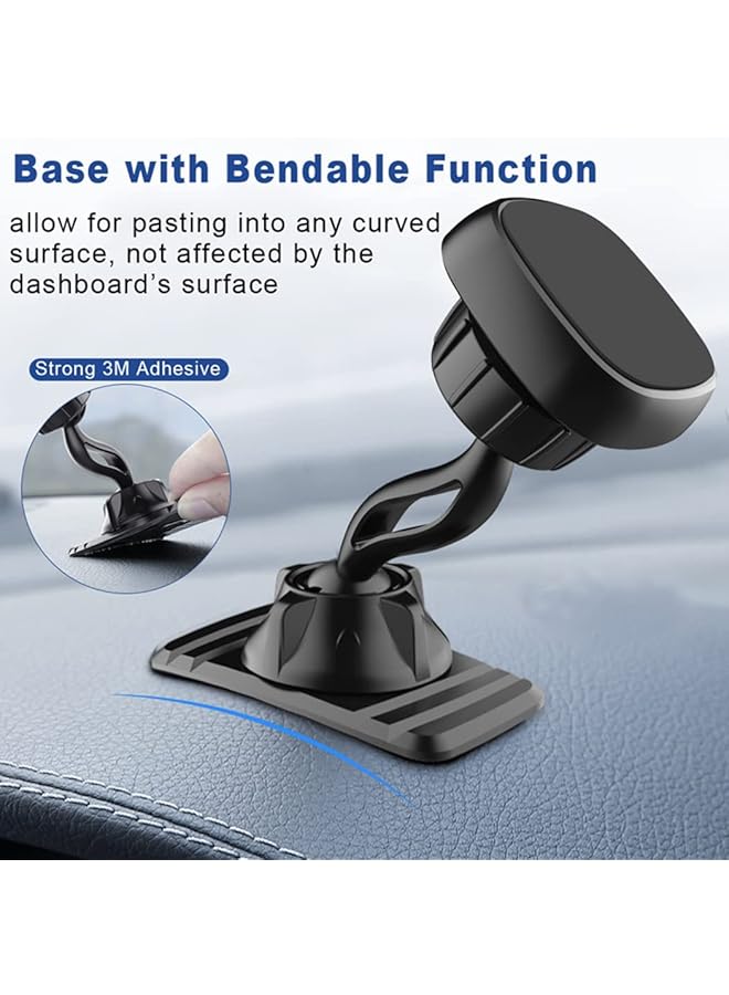 KASTWAVE Phone Holder For Car - Magnetic Car Phone Mount For Vehicle Dashboard, [Double 360 Adjustable Stand] Cell Phone Automobile Cradles With Strong Magnets For Iphone/For Samsung Mobile Phone - Image 2