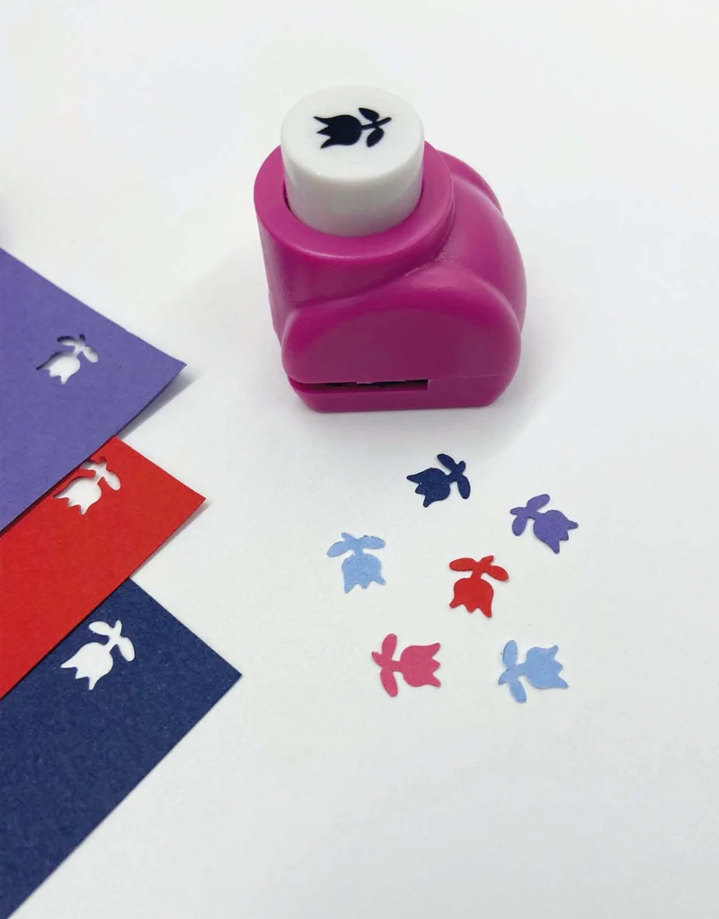 كاغيت جيمي دوكان Pink Tulip Patterned Mini Hole Punch