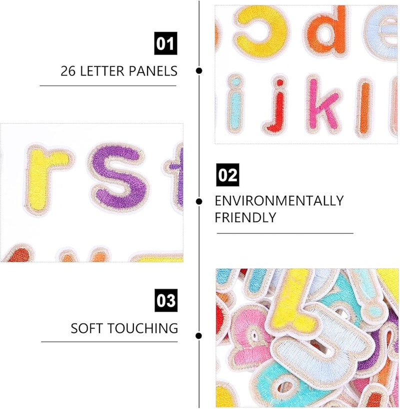 26 Pcs Alphabet Embroidered Patches DIY Iron On For Clothes Bags Hats Decorative Stickers - Image 4