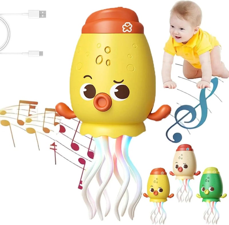 Jack Royal Electric Dancing Octopus Toy with Led Light and Music, Playful Automatic Evasion Crawling Dancing Octopus with Fishing Rod, Smart Tentacle Explorer Dancing Squid Toy Baby Toys - Multi Color - Image 1