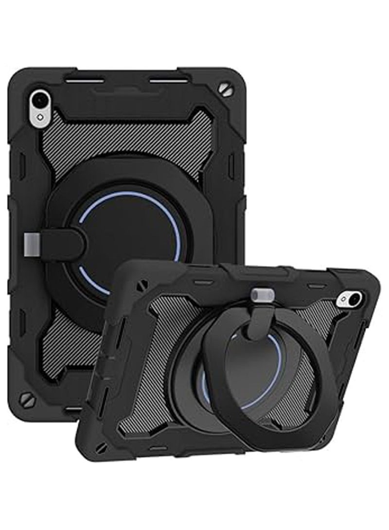 Case Compatible with Huawei MatePad SE 11 (2024) Tablet Case, 3-Layers Armor Heavy Duty Shockproof Protective Cover 360° Rotating Ring Handle Stand with Shoulder Strap