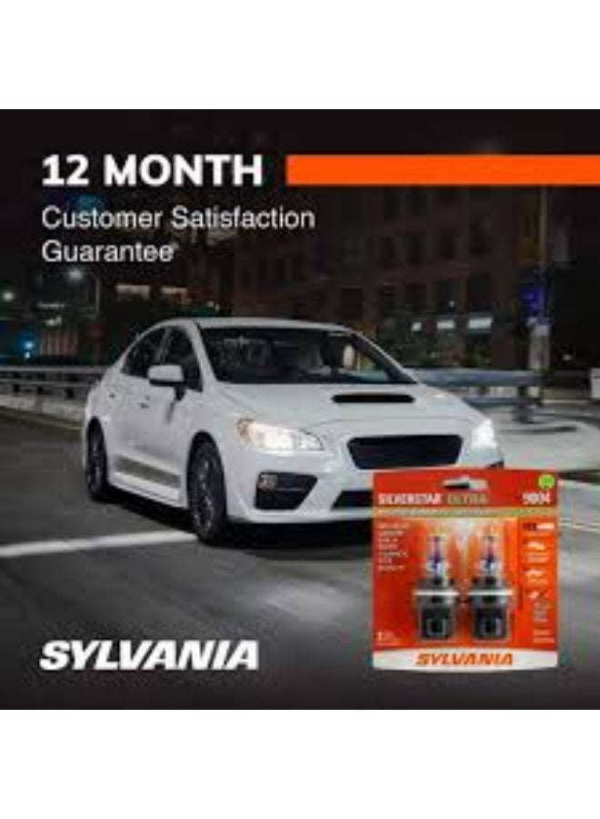 SYLVANIA - 9004 SilverStar Ultra - High Performance Halogen Headlight Bulb, High Beam, Low Beam and Fog Replacement Bulb, Brightest Downroad with Whiter Light, Tri-Band Technology (Contains 2 Bulbs) (9004SU.BP2) - Image 1
