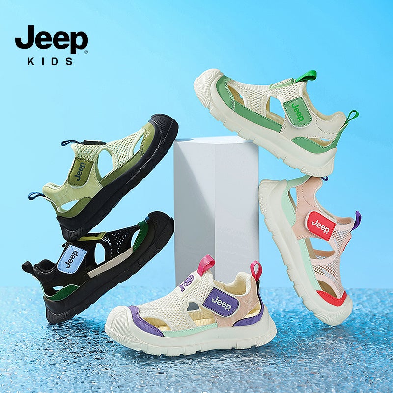 Jeep Boys Sandals 2025 Beach Shoes Velcro Breathable Non-Slip Lightweight Comfortable Soft Bottom Wear-Resistant - Image 2