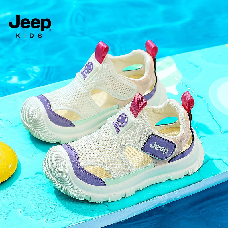 Jeep Boys Sandals 2025 Beach Shoes Velcro Breathable Non-Slip Lightweight Comfortable Soft Bottom Wear-Resistant - Image 3