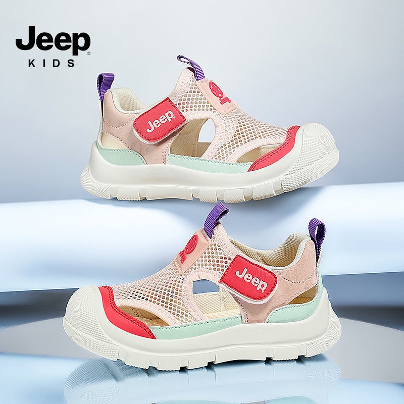 Jeep Boys Sandals 2025 Beach Shoes Velcro Breathable Non-Slip Lightweight Comfortable Soft Bottom Wear-Resistant - Image 1