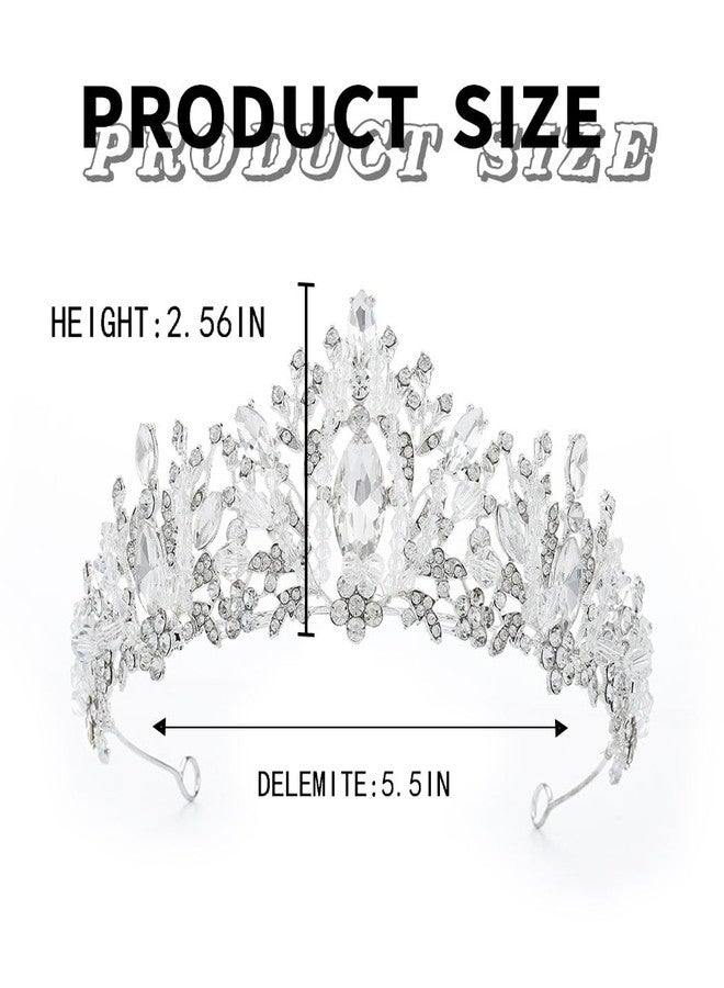 Foyte Baroque Queen Crown Wedding Rhinestone Tiara Sliver Bride Crystal Hair Accessories Princess Gemstones Headband Crowns for Women - Image 5
