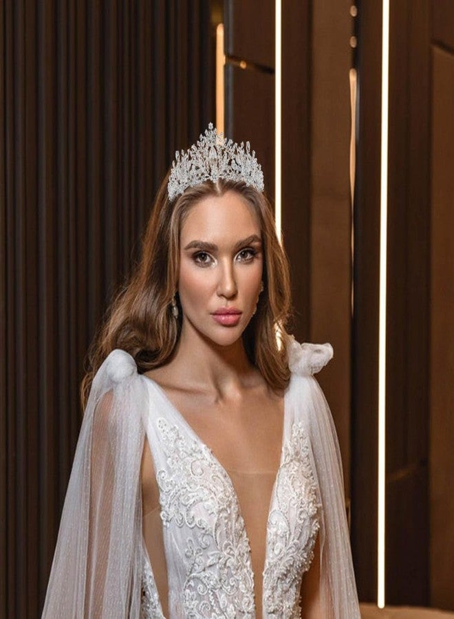 Foyte Baroque Queen Crown Wedding Rhinestone Tiara Sliver Bride Crystal Hair Accessories Princess Gemstones Headband Crowns for Women - Image 4