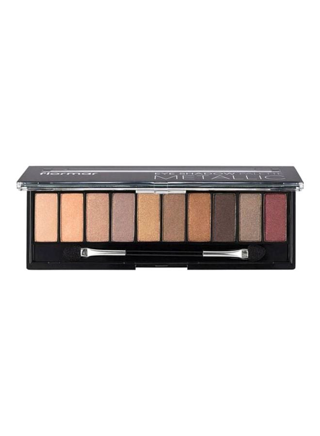 flormar 10 Shades Eyeshadow Palette 004 Metallic - Image 1