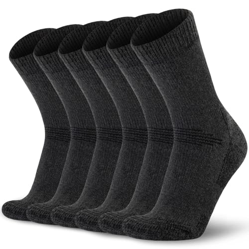 Time May Tell Mens and Womens Merino Wool Hiking Cushioning Socks For Outdoor Wool-Socks-For-Men 3 Pack (Dark gray(3 Pairs) US Size 9-13 - Image 1