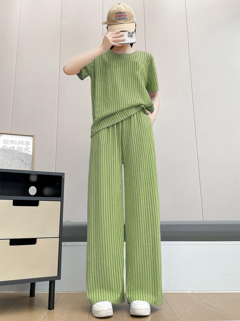 Toochki Women’s Pajama Set with Top & Pants|| Korean Night Suit|| Lightweight Printed Set || Soft & Comfy Sleepwear for Girls & Women || Co Ord Set Pista Green - Image 5