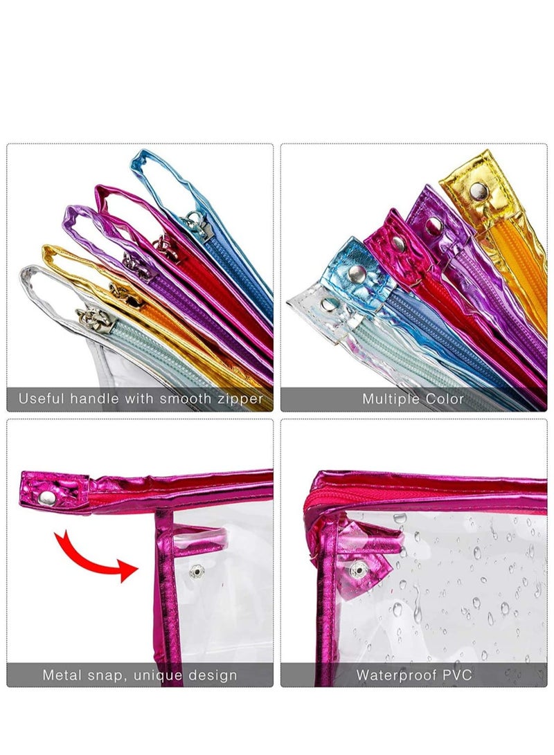 Zikra 5 Pcs Transparent Waterproof Cosmetic Bag, PVC Vinyl Zippered Wash Bag Travel Business Vacation, Bathroom and Organizing Bag Travel Set for Men, Women and Kids - Image 4