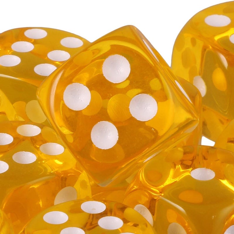 klarako Lot 10pcs Six Sided Playing D&D RPG Roleplay Game D6 Dices - Yellow - Image 5