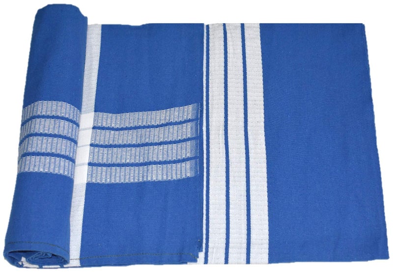 IXORA Erode Chennimalai Cotton Bedsheet for Home/Hospitals Size : 50" X 90" Pack of 2 (Blue) - Image 3