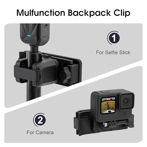 STARTRC VCR Selfie Stick Holster Backpack Strap Clip Mount for Insta 360 X5 X4 Air Go Ultra ACE Pro 2 Ajustable Quick Release for pro Hero 13 12 Max 2 for DJI osmo Nano Action 6 5 Accessories - Image 3