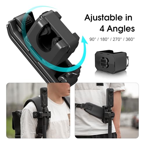 STARTRC VCR Selfie Stick Holster Backpack Strap Clip Mount for Insta 360 X5 X4 Air Go Ultra ACE Pro 2 Ajustable Quick Release for pro Hero 13 12 Max 2 for DJI osmo Nano Action 6 5 Accessories - Image 5