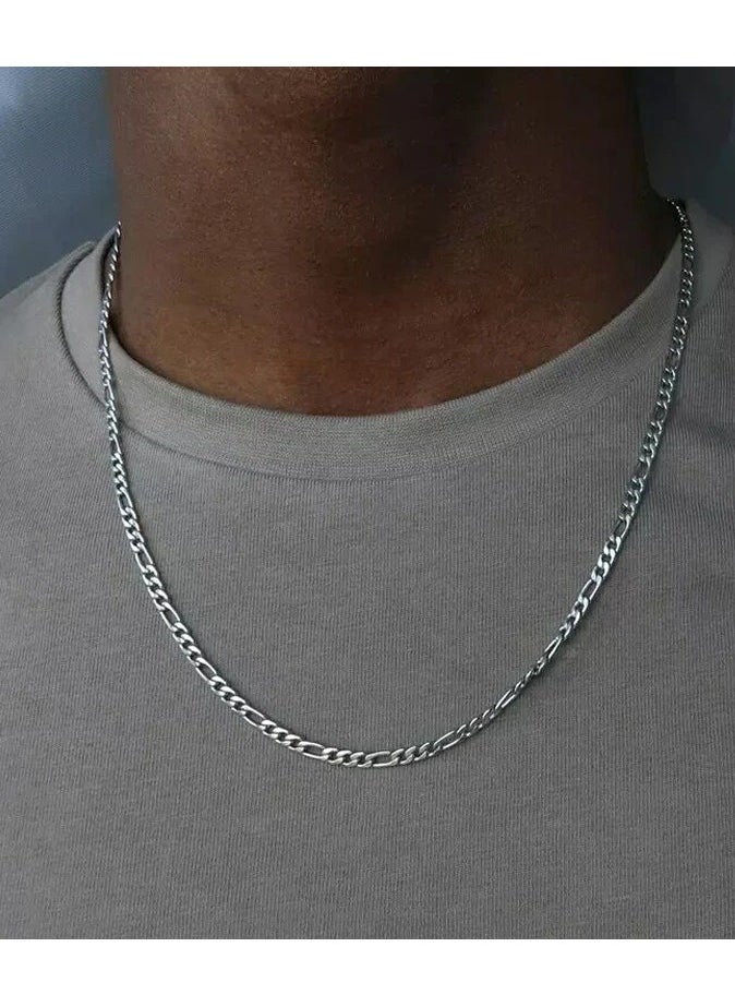 Silver plated 4mm Figaro Chain Necklace For Women Men Long Necklace Hip Hop Jewelry Gift - pzsku/Z5662439A7B08AD0AA488Z/45/_/1722250807/de4c229f-5e87-440f-bceb-ea22c1eba322