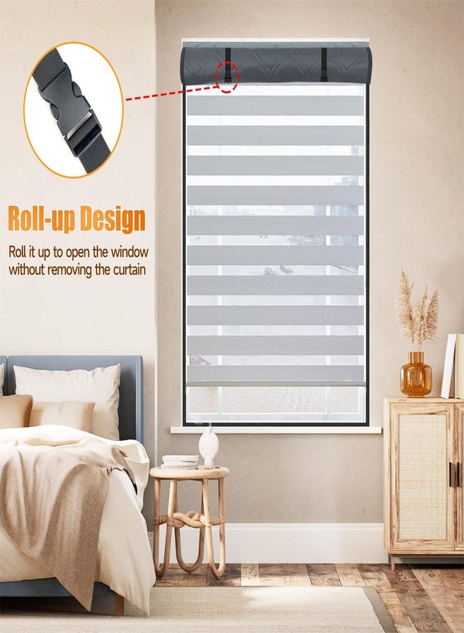 Skloopearg Winter Visible Insulated Window Curtain 39"x63", Oxford Cloth Thermal Insulated Window Cover with Buckles,Heavy Duty Window Insulation Kit Fits Windows up to 38"x62",Grey - Image 5