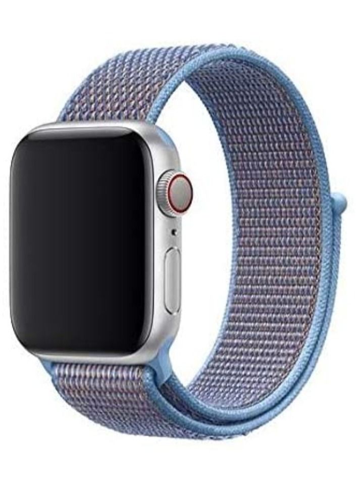 VITION Nylon Sport Band for Apple Watch 45mm 44mm 42mm Soft Replacement Strap for iWatch Series 7/ 6/ SE/ 5/4/3/2/1 (Cerulean)
