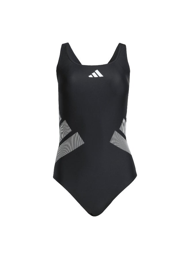 adidas بدلة سباحة نسائية سوداء - Image 1