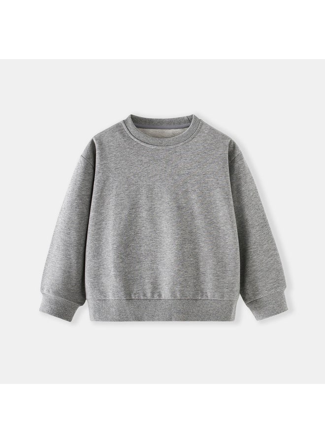 Little Bitty Autumn And Winter Children's Hoodies, Round Neck Base Shirts For Children, Solid Color Pullovers For Boys And Girls - Image 1