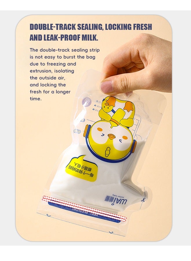 WAI 30 Pcs Breast Milk Storage Bags, 5.1OZ/150ml Disposable Breast Milk Bag, BPA-Free Milk Freezer Storage Pouches - Image 2