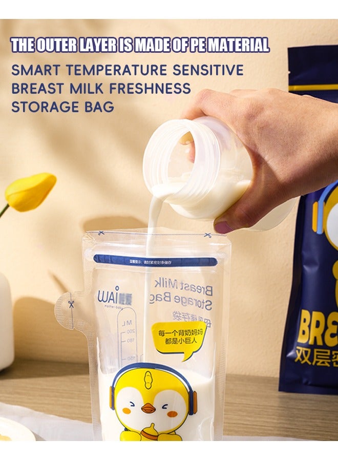 WAI 30 Pcs Breast Milk Storage Bags, 5.1OZ/150ml Disposable Breast Milk Bag, BPA-Free Milk Freezer Storage Pouches - Image 3