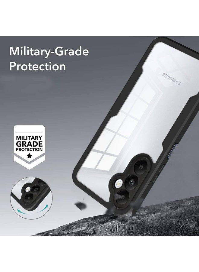 عام غطاء لسامسونج جالاكسي A17 5G مزود بحامي شاشة مدمج، غلاف سيليكوني شفاف بإطار واقٍ، مقاوم للصدمات مع حماية كاملة للجسم من السقوط بزاوية 360 درجة، غلاف شفاف لغطاء هاتف سامسونج جالاكسي A17 5G. - Image 4