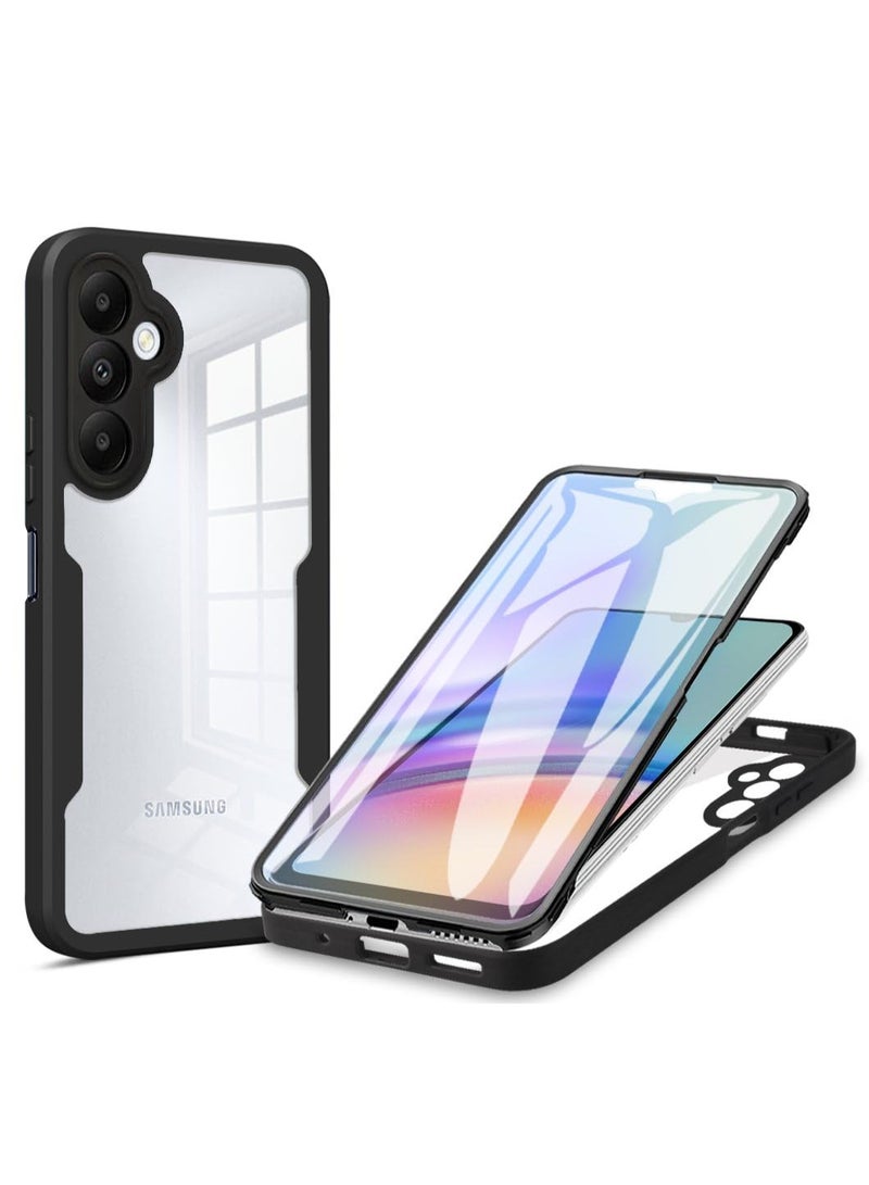 عام غطاء لسامسونج جالاكسي A17 5G مزود بحامي شاشة مدمج، غلاف سيليكوني شفاف بإطار واقٍ، مقاوم للصدمات مع حماية كاملة للجسم من السقوط بزاوية 360 درجة، غلاف شفاف لغطاء هاتف سامسونج جالاكسي A17 5G. - Image 1