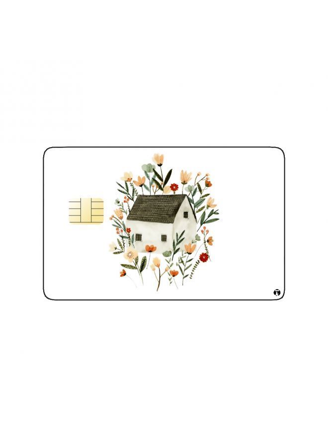 RKN PRINTED BANK CARD STICKER Beautiful House With Colorful Flowers - Image 2