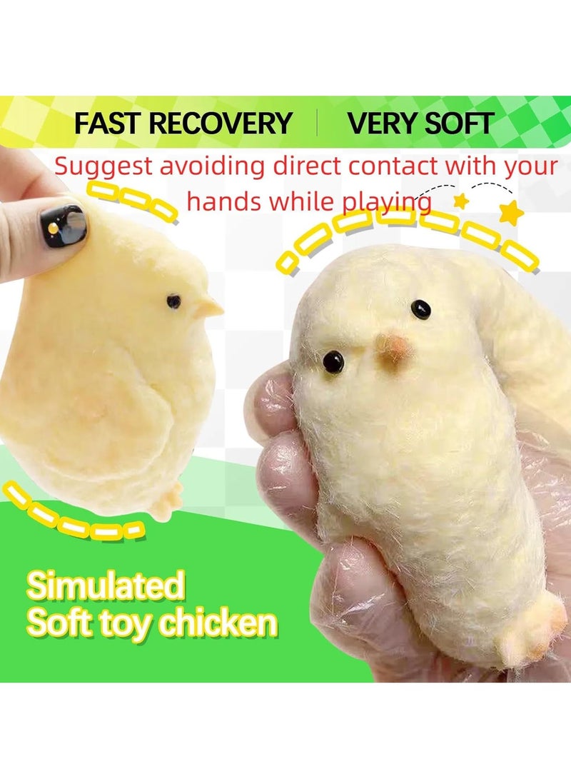 هاهاهاي 2 قطعة ألعاب الدجاج الإسفنجية ، لعبة ضغط سيليكون الدجاج المصنوعة يدويا للأطفال الأطفال الاسفنجي الضغط على ألعاب تخفيف التوتر أكياس هدايا لعبة الجدة للأولاد والبنات الكبار - Image 2