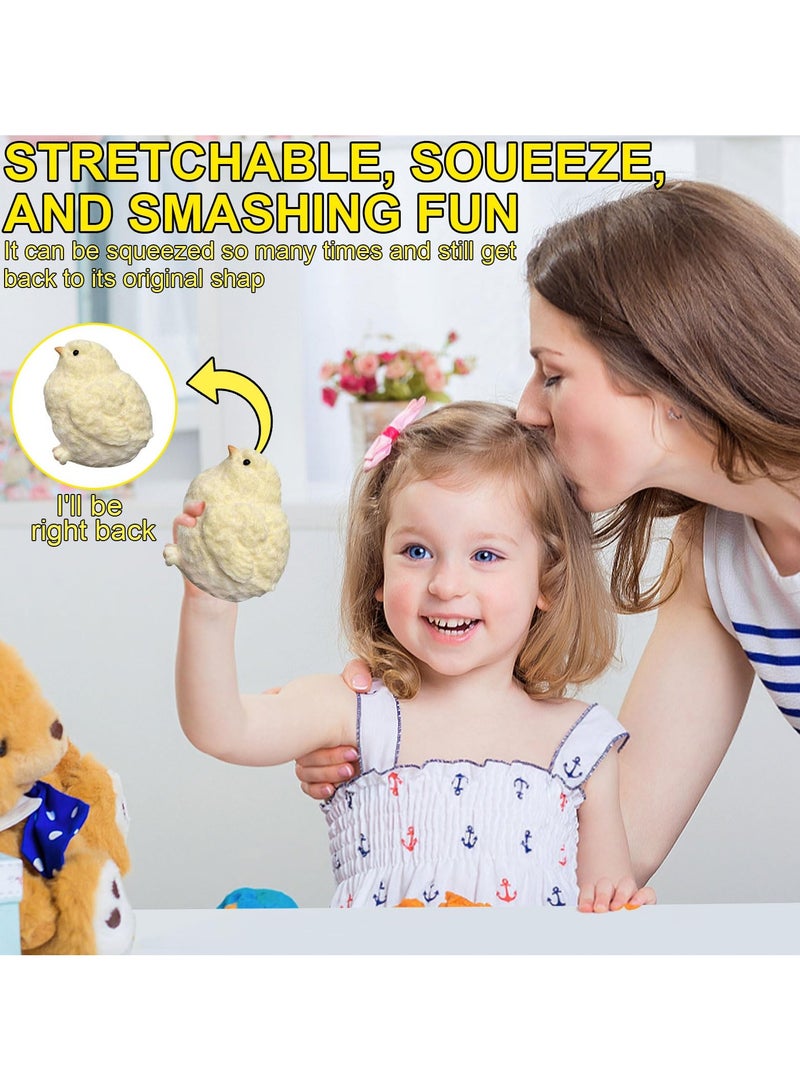 هاهاهاي 2 قطعة ألعاب الدجاج الإسفنجية ، لعبة ضغط سيليكون الدجاج المصنوعة يدويا للأطفال الأطفال الاسفنجي الضغط على ألعاب تخفيف التوتر أكياس هدايا لعبة الجدة للأولاد والبنات الكبار - Image 3