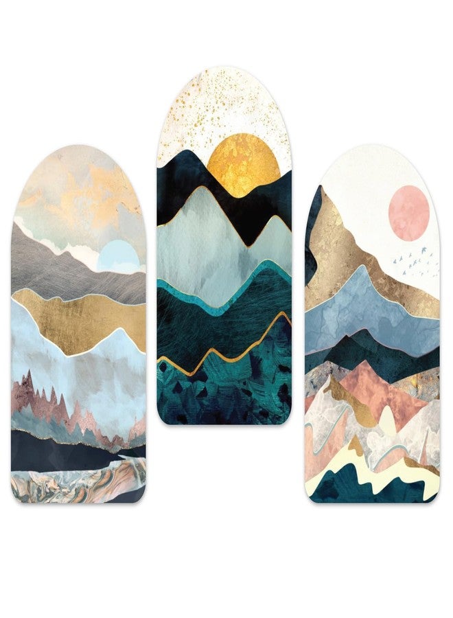 Kaameri Bazaar Glacial Hills Art on Wood for Home, Café, Office, Room Decoration Set of 3 Pieces - Image 1