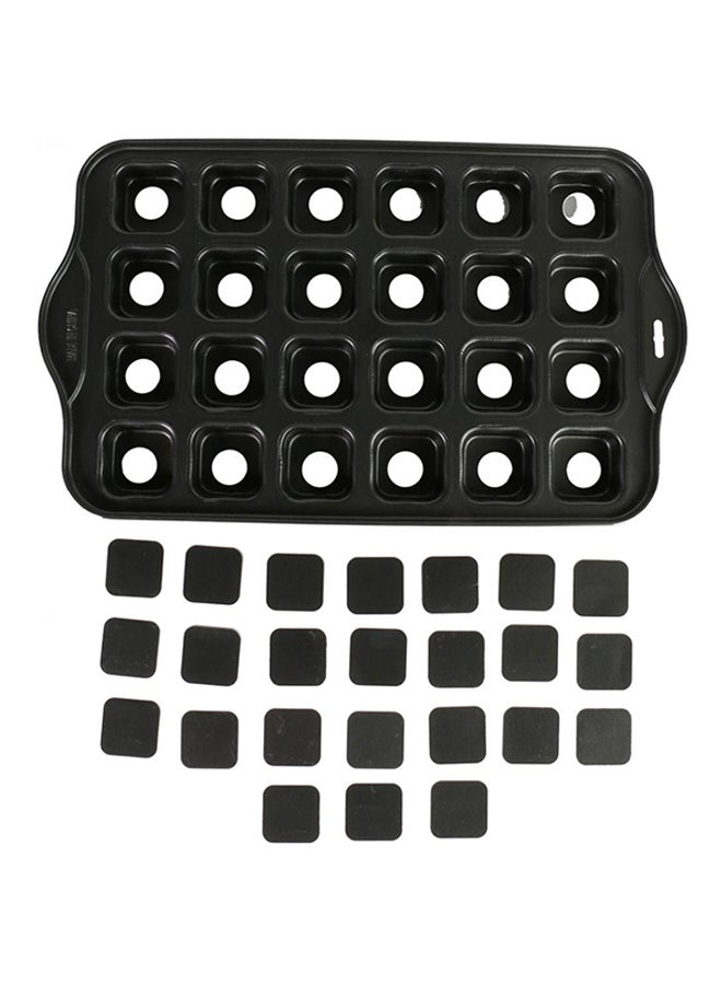 Halamodo Nonstick Mini Cheesecake Pan,24 Cavity Small Muffin Baking Pan, Tiny Square Cupcake Pan with Removable Bottom,Easy to Demold - Image 3